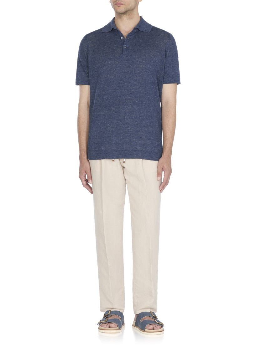 Brunello Cucinelli Linen And Cotton Polo Shirt