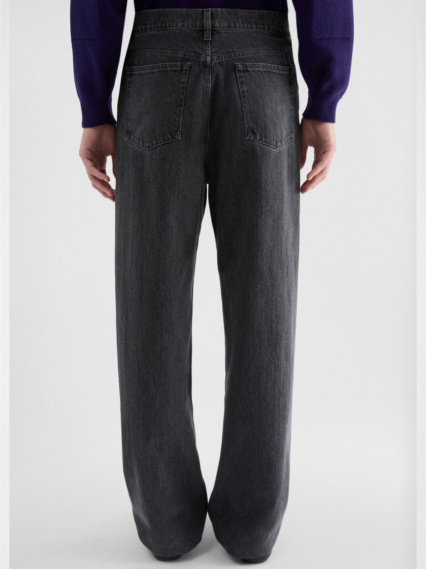Jil Sander Wide-Leg Dark Denim Trousers With Classic Five-Pocket Design
