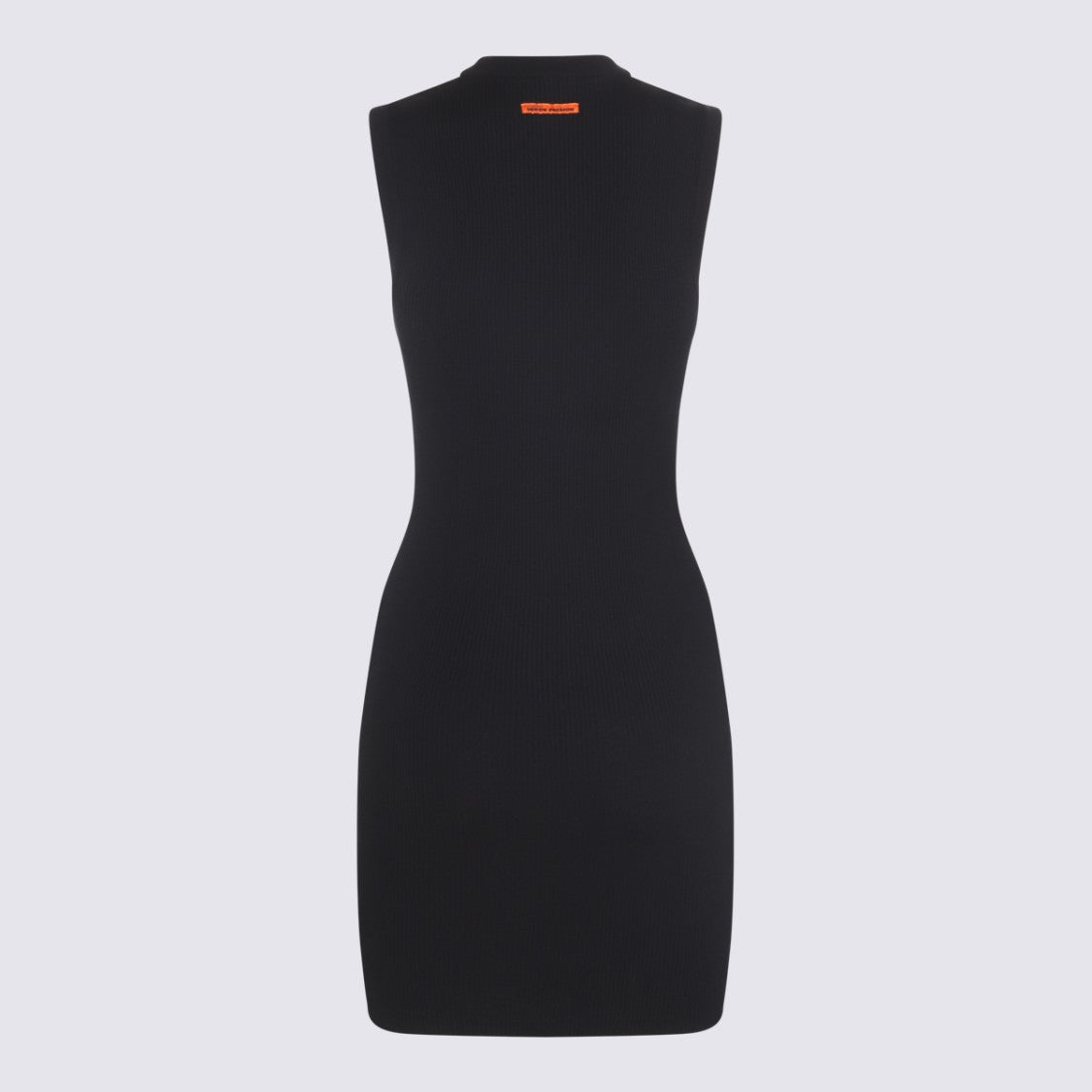 Heron Preston Sleeveless Black Mini Dress With High Neckline And Iconic Logo