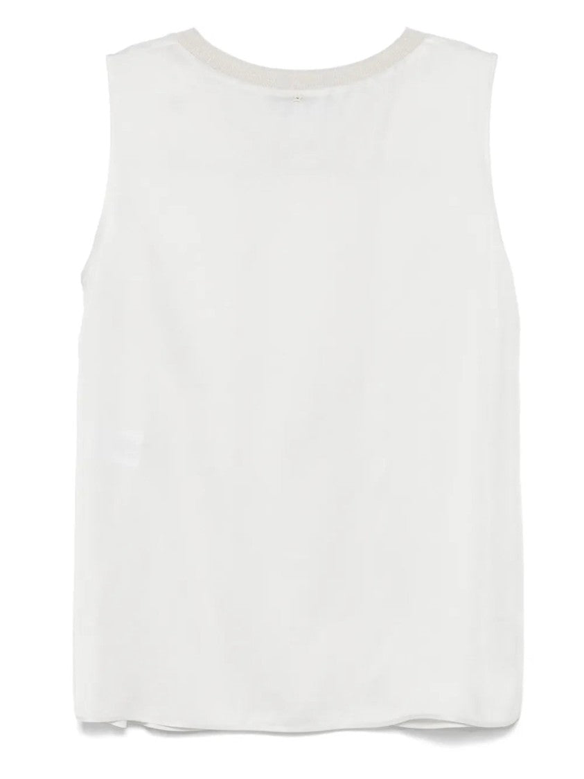 Lorena Antoniazzi Light Grey Satin Tank Top