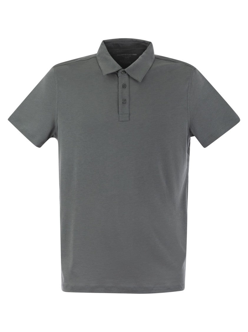 Majestic Short-Sleeved Polo Shirt In Lyocell