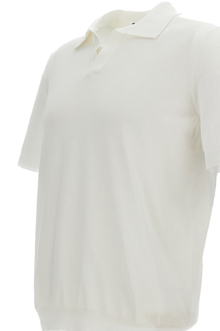 Tagliatore Keith White Silk Polo