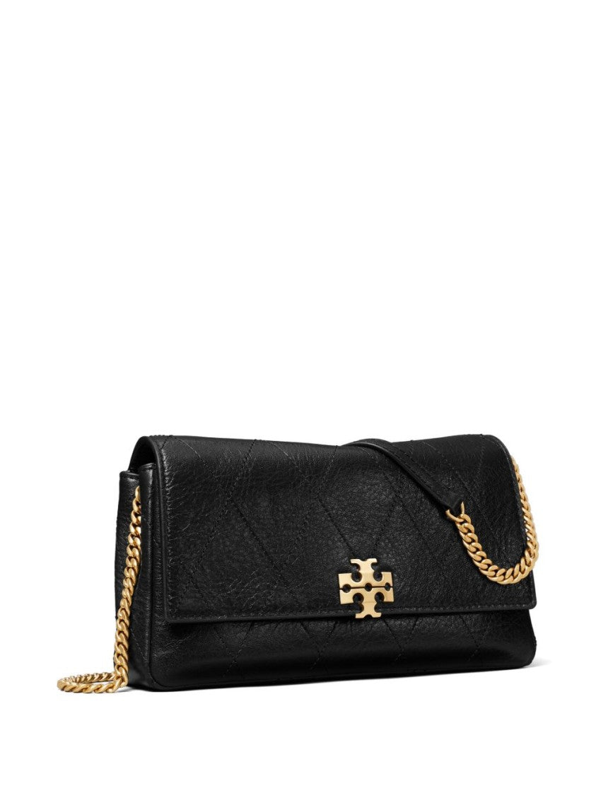 Tory Burch Textured Leather Bag With Gold-Tone Logo Clasp