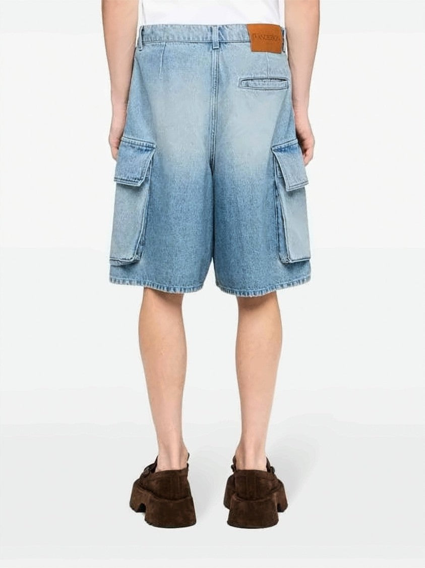 J. W. Anderson Light Blue Cargo Denim Shorts With Relaxed Fit
