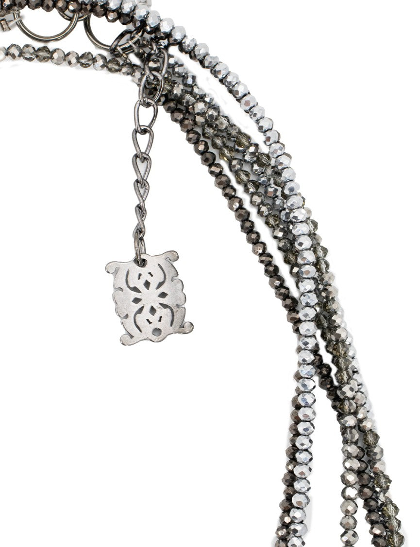Panicale Multi-Strand Necklace With Faceted Beads In Silver