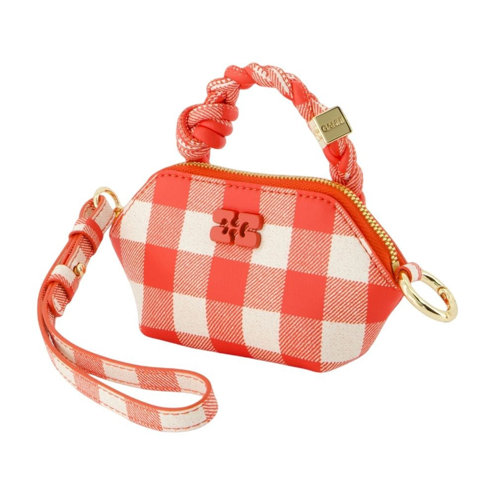 Ganni Bou Nano Keyring - Leather - Red