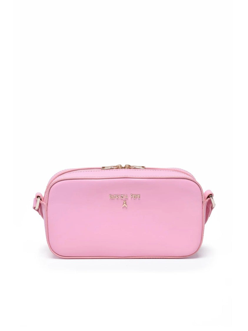 Patrizia Pepe Pink Smooth Leather Shoulder Bag