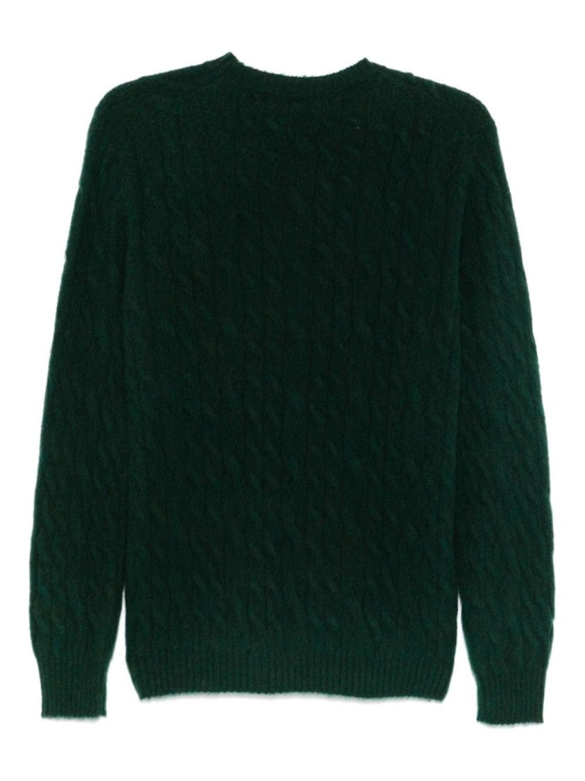 Boglioli Dark Green Cable Knit Sweater