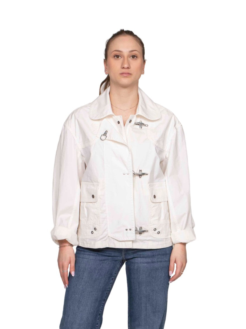 Fay White Crisp Flap Pockets Jacket