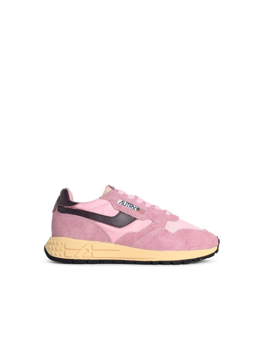 Autry 'Reelwind Low' Pink Suede Blend Sneakers