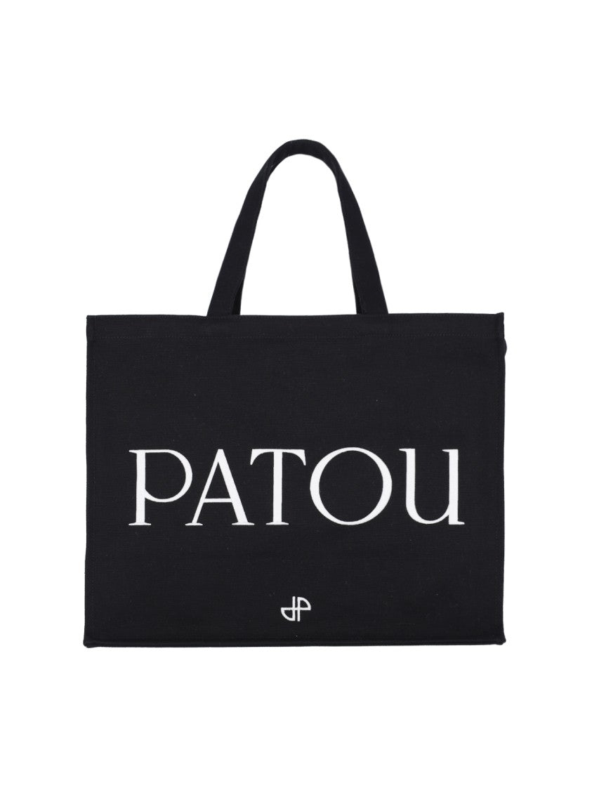 Patou Large Logo Tote Bag – Black