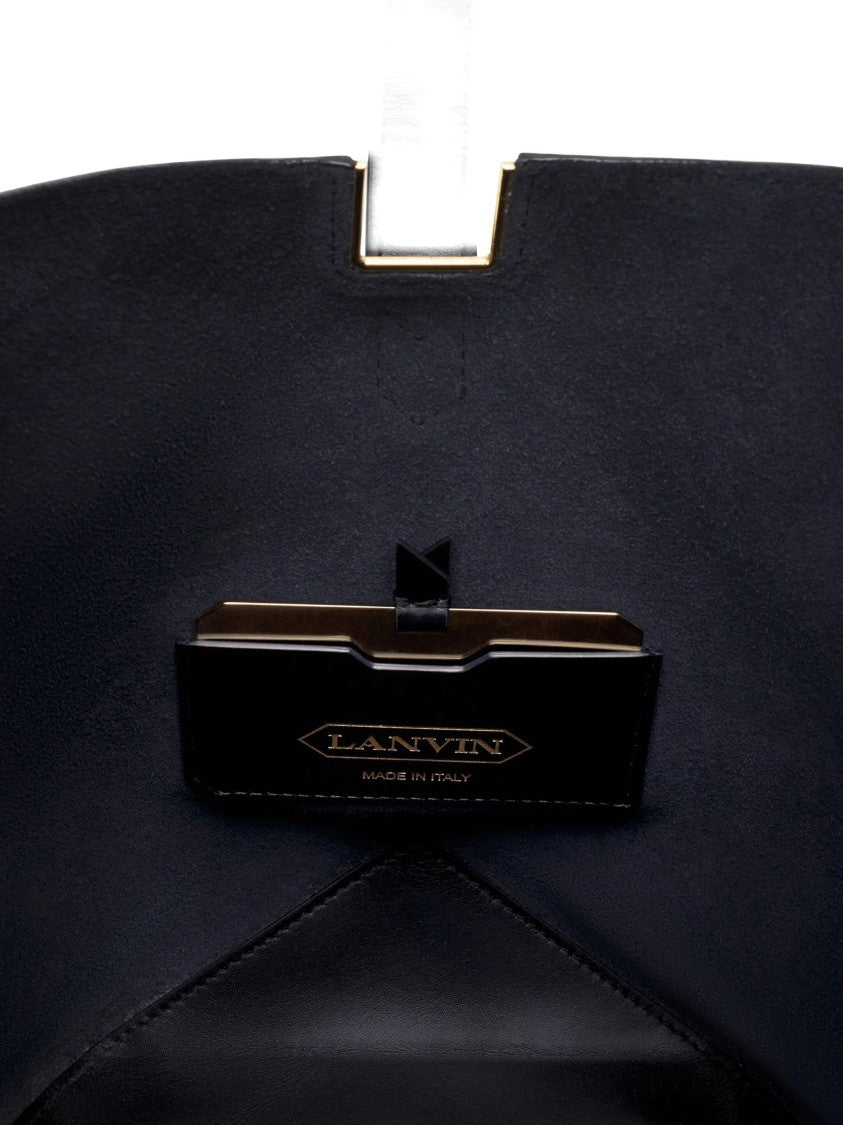 Lanvin Black Bucket Bag With Handle Calf Bag