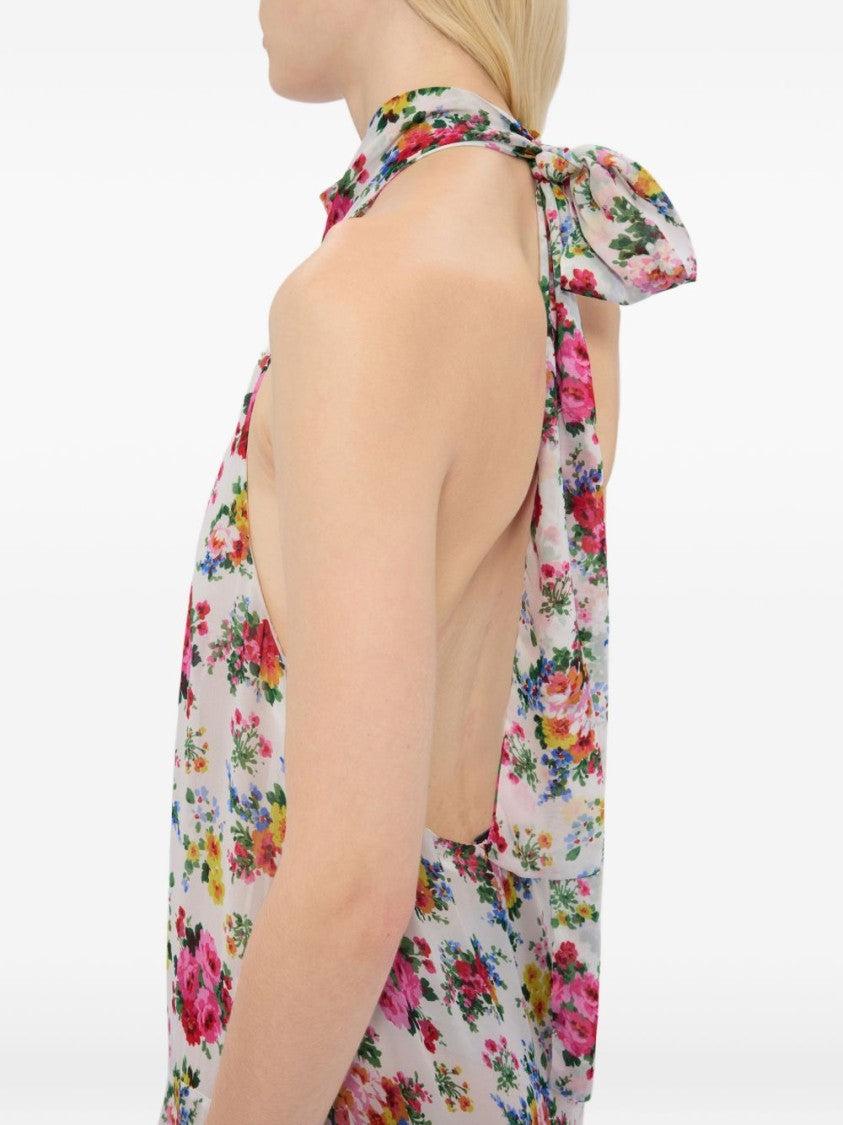 Msgm Floral Print Maxi Dress