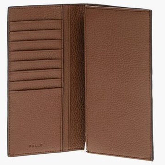 Bally Textured Calfskin Wallet With Contrasting Stripe Detail