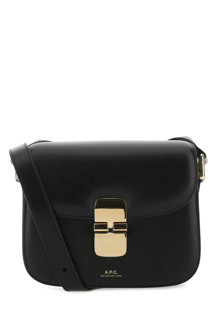 A.P.C. Black Leather Mini Grace Crossbody Bag