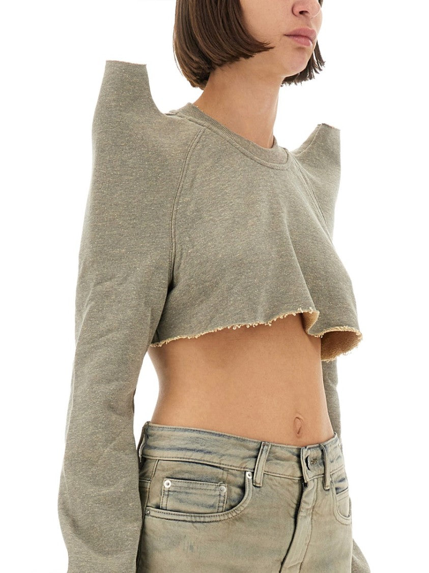 Drkshdw By Rick Owens "Cropped Tecsweat" Sweatshirt