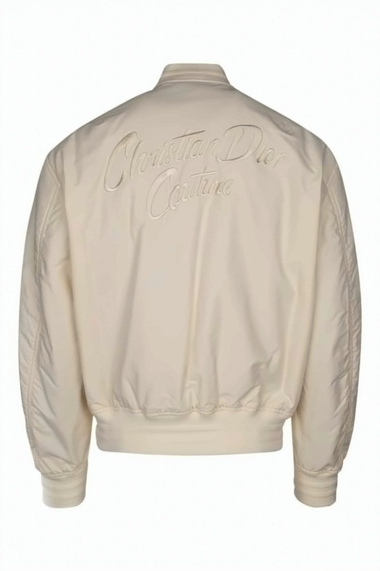 Dior Cropped Bomber Jacket With Subtle Logo And Embroidered Detail