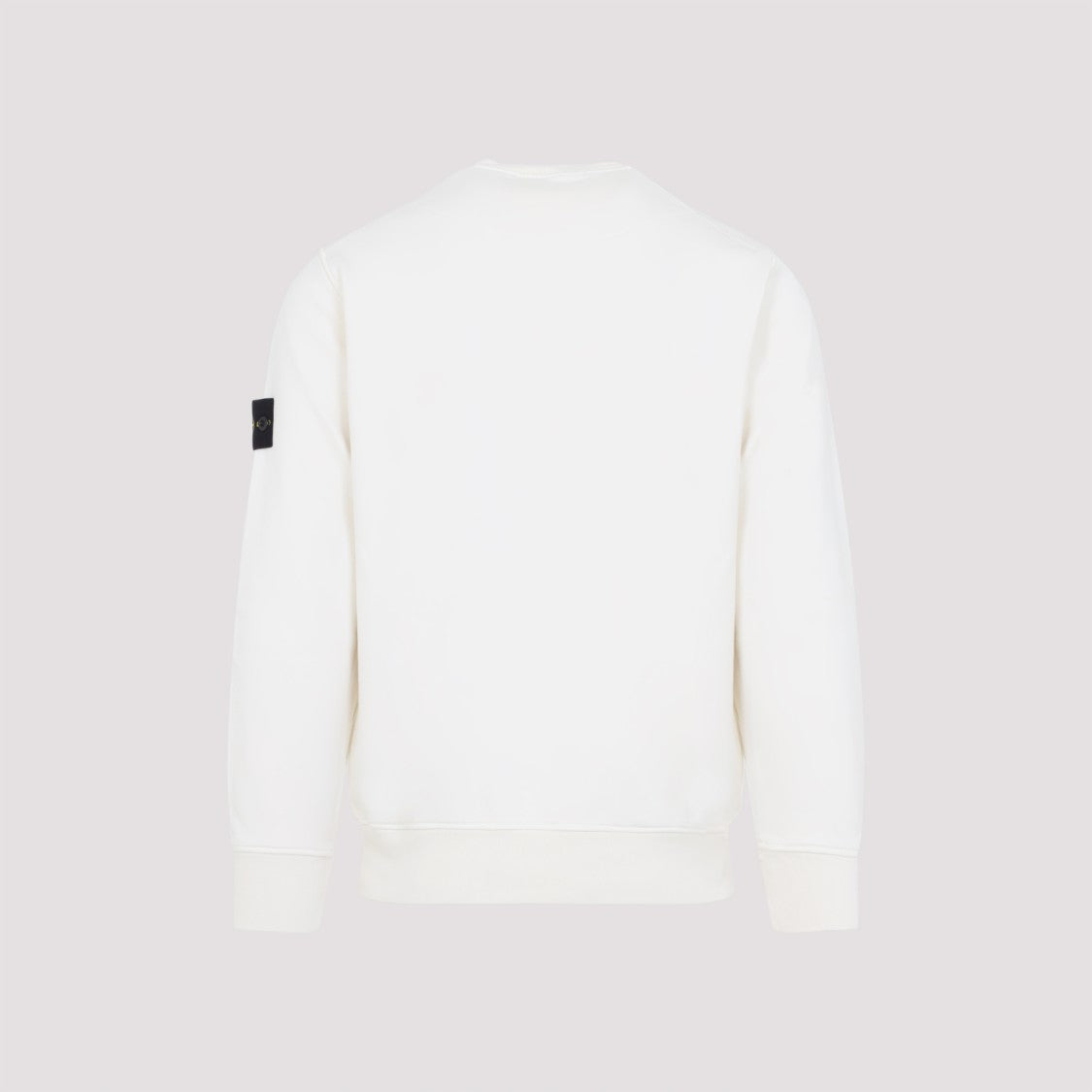 Stone Island Ivory Cotton Fleece Sweatshirt With Branded Patch