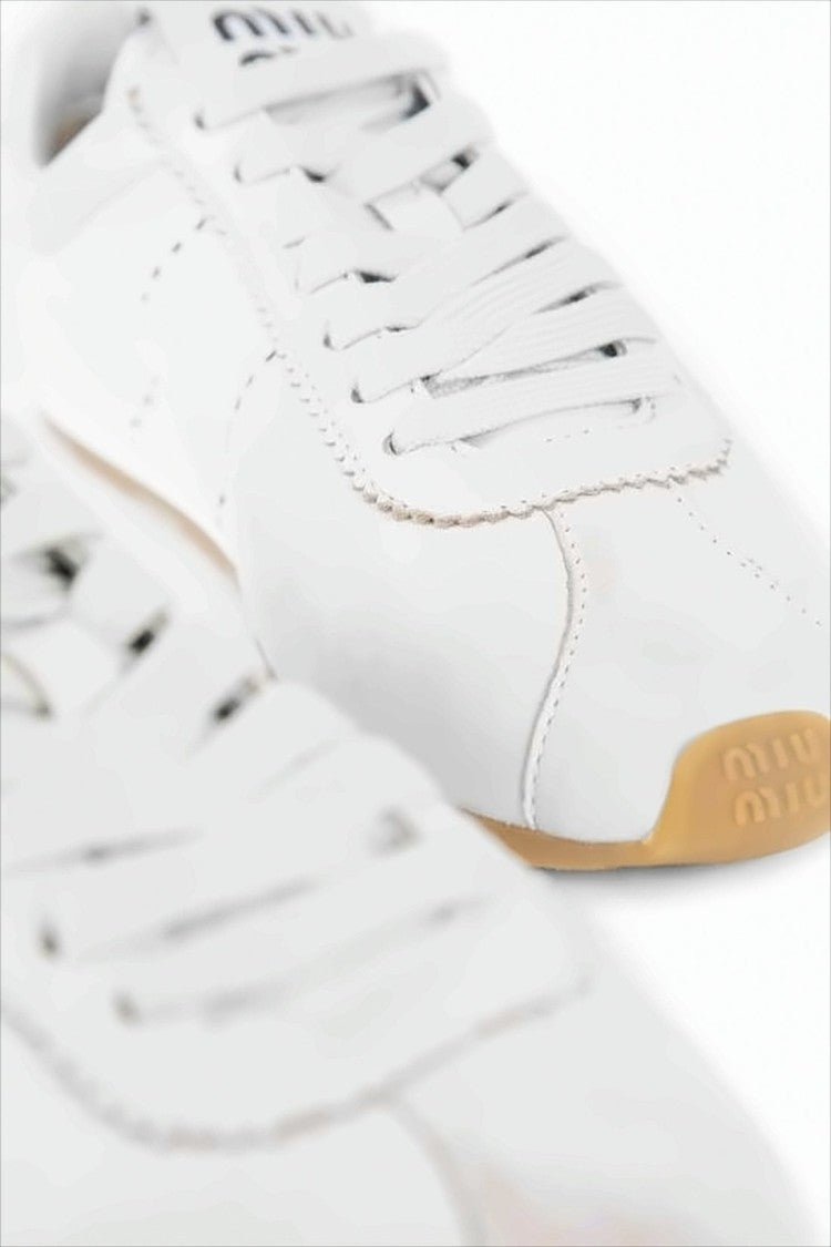 Miu Miu Nappa Leather Sneakers With Discreet Logo
