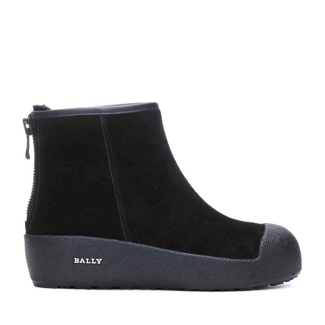 Bally Black Minimalist Back Zipper Suede Boots
