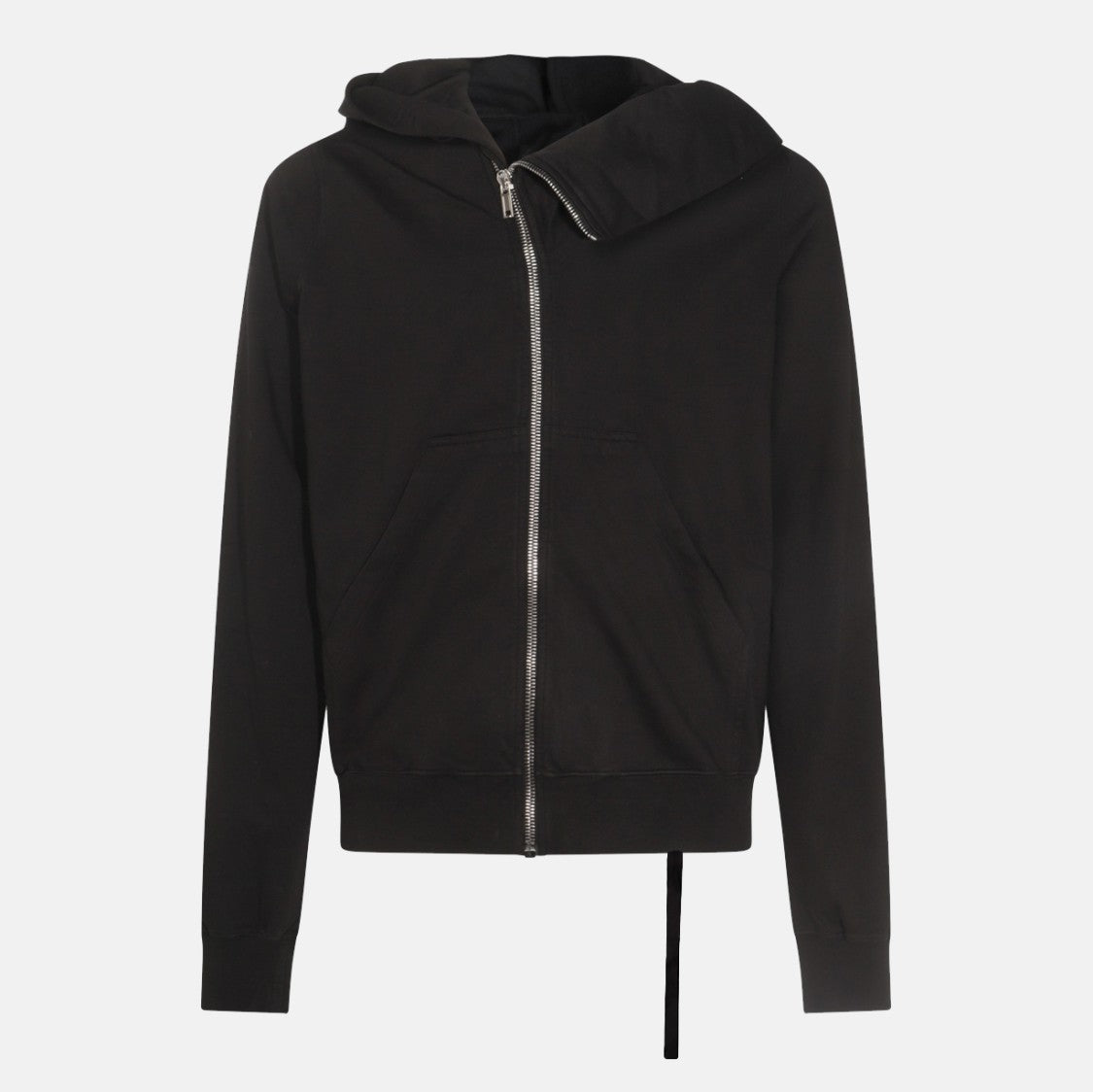 Drkshdw By Rick Owens Minimalist Black Hoodie With Crew Neckline And Relaxed Fit