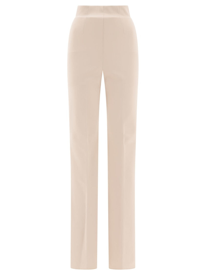 Max Mara Tailored White Trousers With Mid-Rise Waist