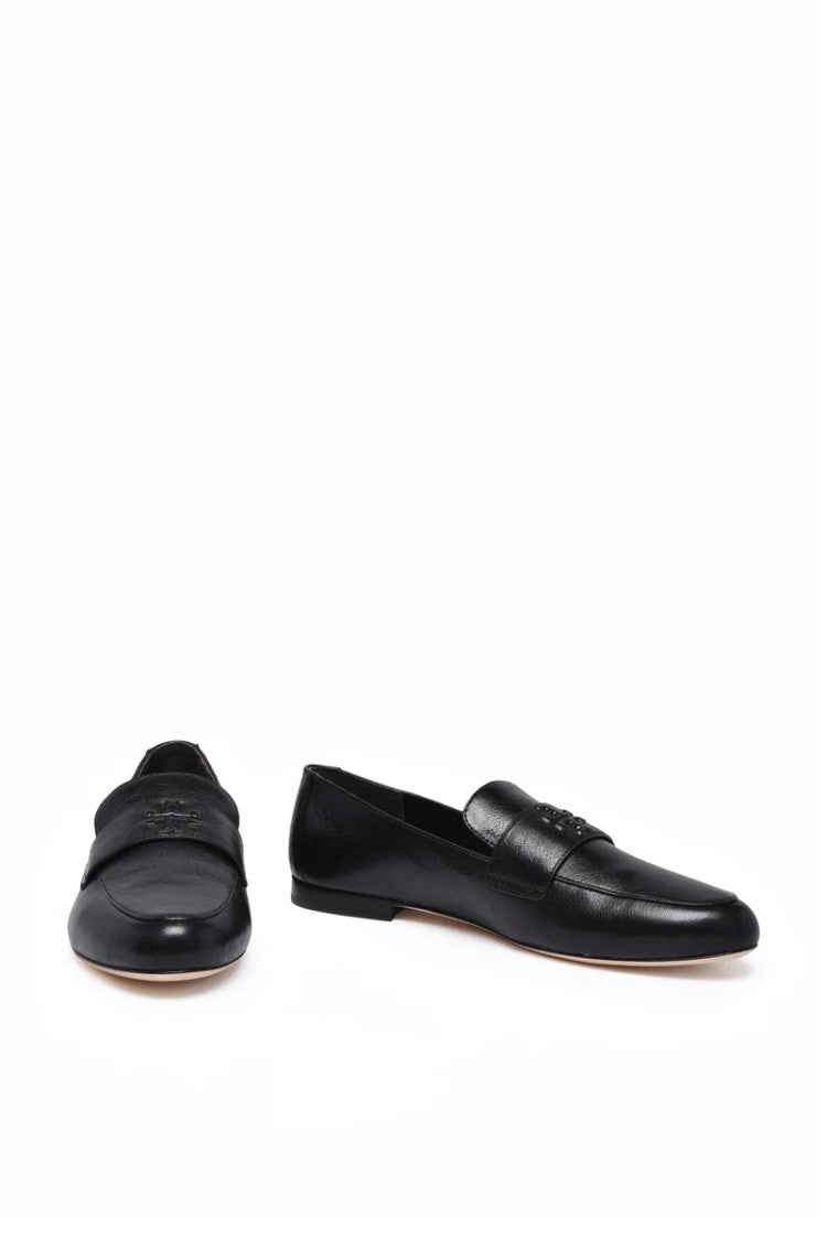 Tory Burch Black Leather Loafer With Refined Silhouette