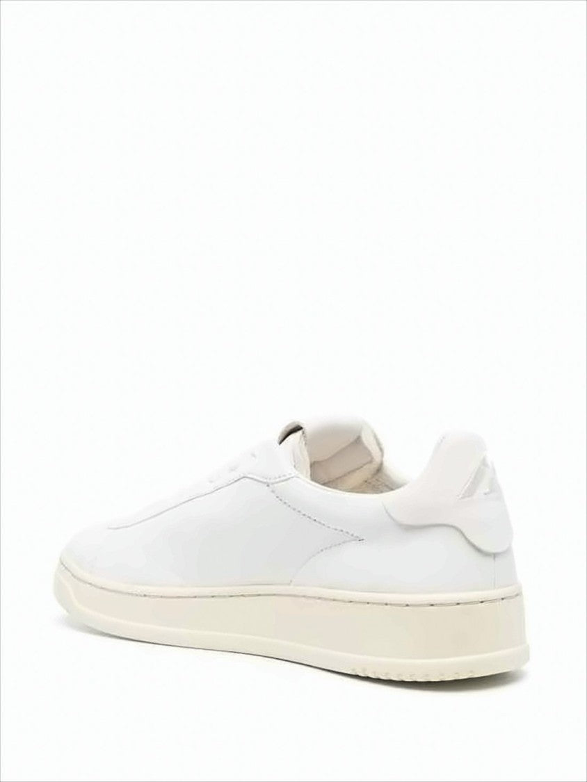 Autry Low-Top Leather Sneakers With Perforated Accents And Flag Detail