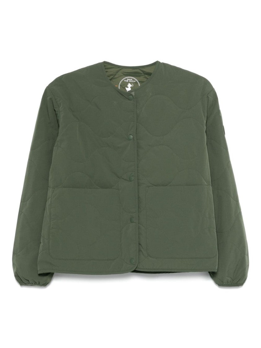 Save The Duck Quilted Green Jacket With Relaxed Silhouette