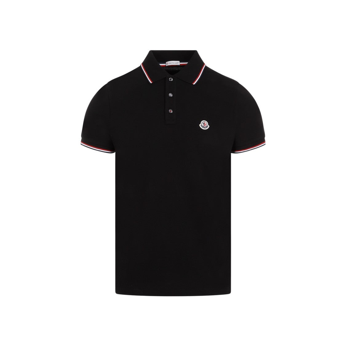 Moncler Black Cotton Ss Polo T-Shirt