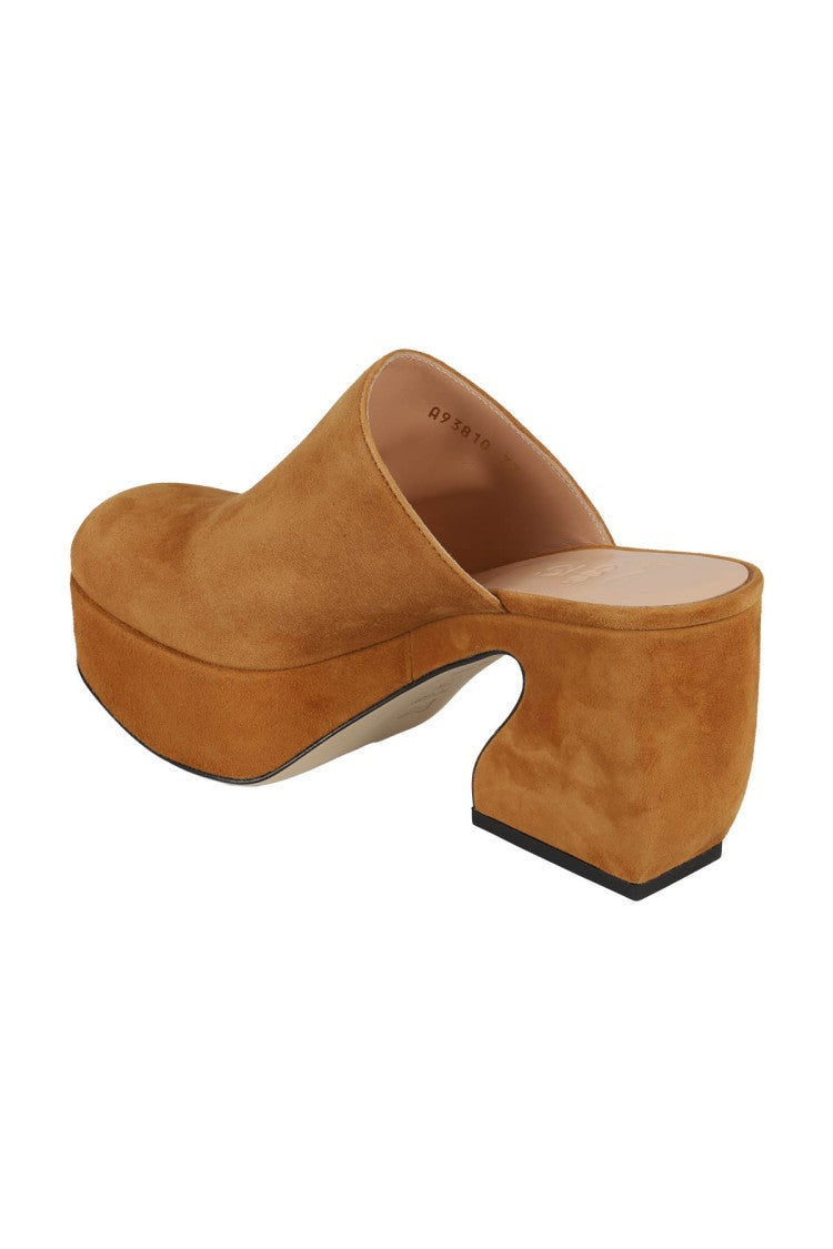Si Rossi Tan Suede Mules