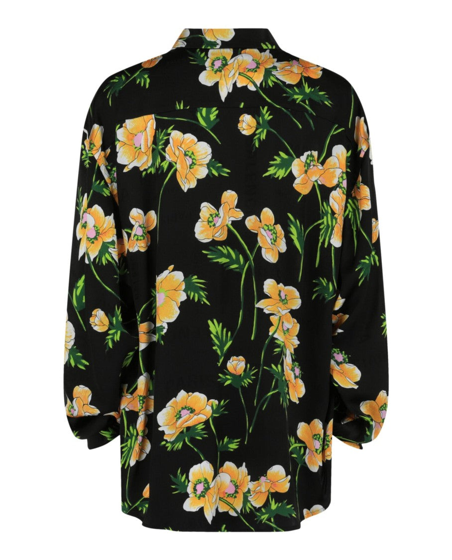 Balenciaga Minimal Long-Sleeve Floral Shirt