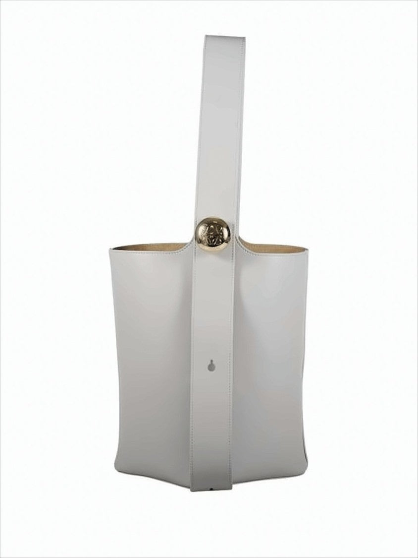 Loewe Structured Calf Leather Tote Bag With Gold-Tone Clasp