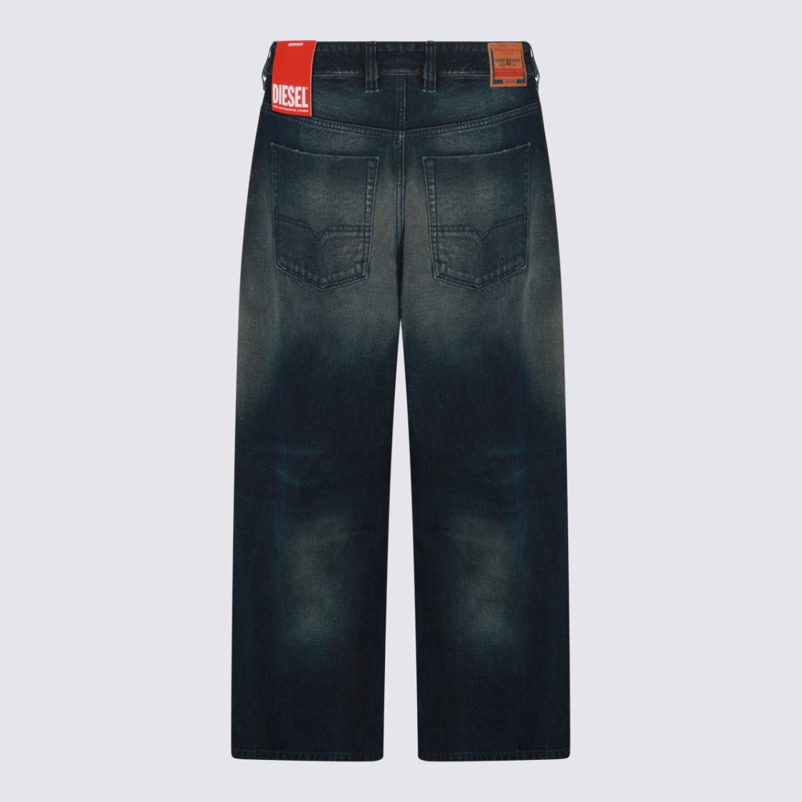 Diesel Relaxed Wide-Leg Jeans With Vintage Wash And Distressed Details