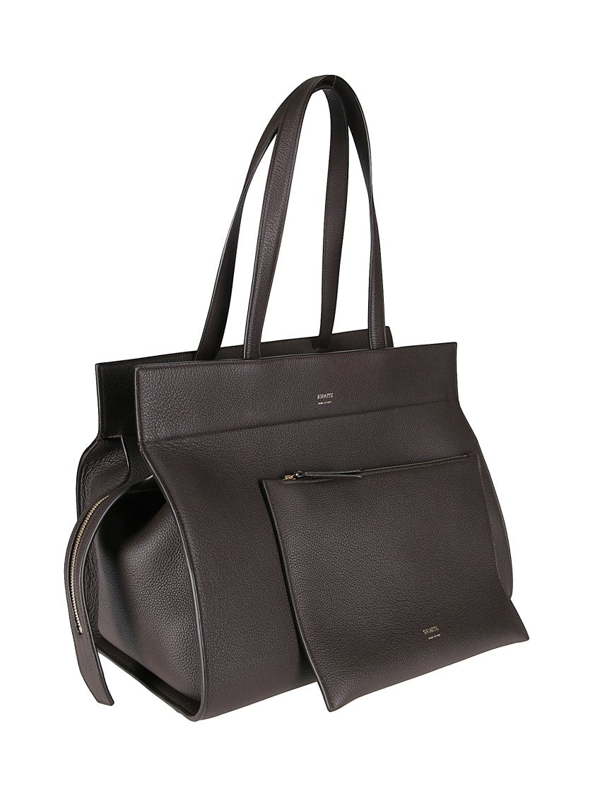 Khaite Textured Calfskin Handbag With Double-Zip Closure