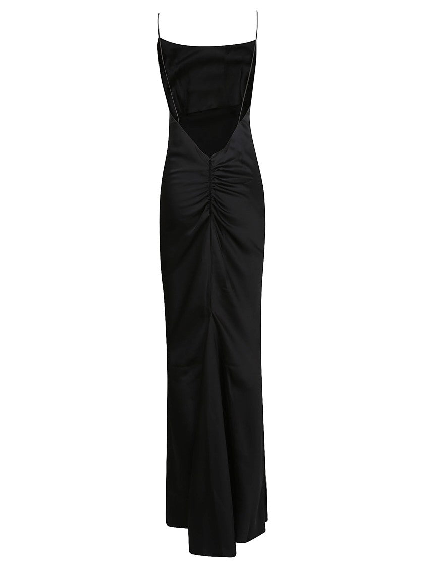 The Andamane Form-Fitting Black Evening Dress With Spaghetti Straps