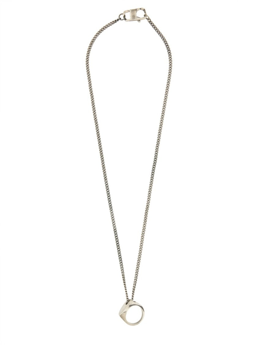 Mm6 By Maison Margiela Brass Necklace With Ring Pendant