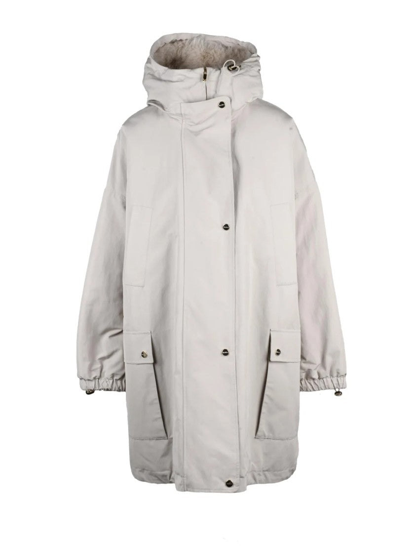 Max Mara Beige Gail Plush Interior Cotton-Blend Coat