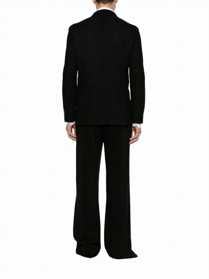 Lardini Classic Tailored Black Cotton Suit Set