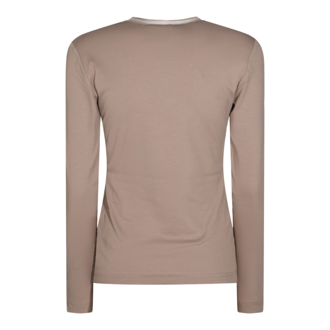 Fabiana Filippi V-Neck Contrast Trim Long-Sleeve T-Shirt