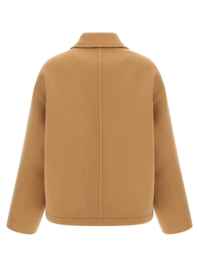 Gucci Caban Coat With Gg Monogram Lining