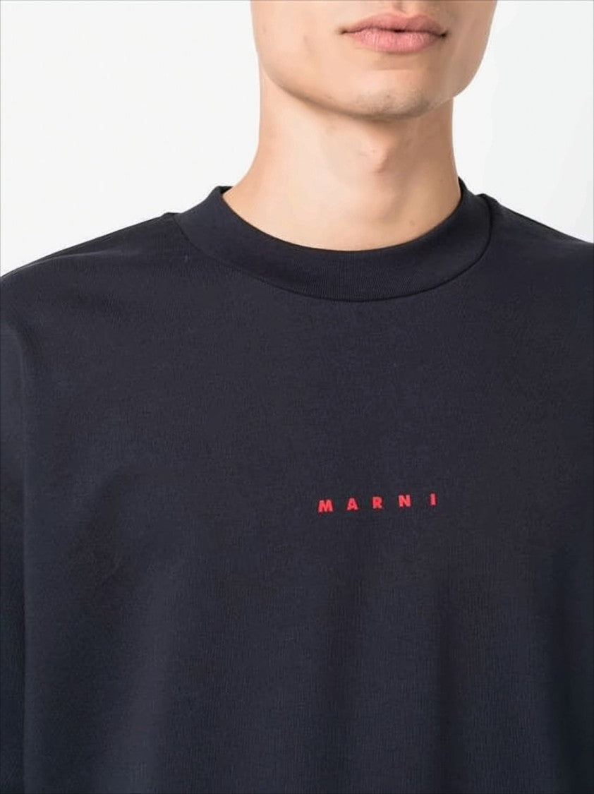Marni Relaxed-Fit Black Long-Sleeve Sweatshirt With Embroidered Logo