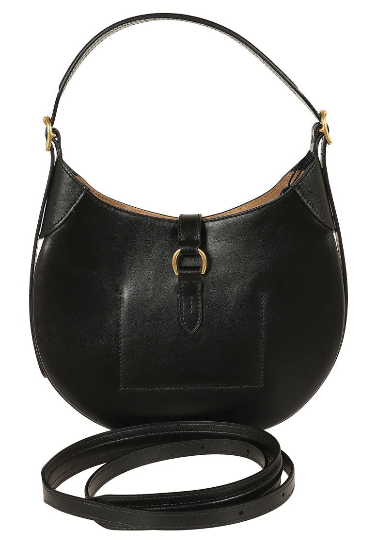 Polo Ralph Lauren Black Polo Id Small Smooth Calfskin Shoulder Bag