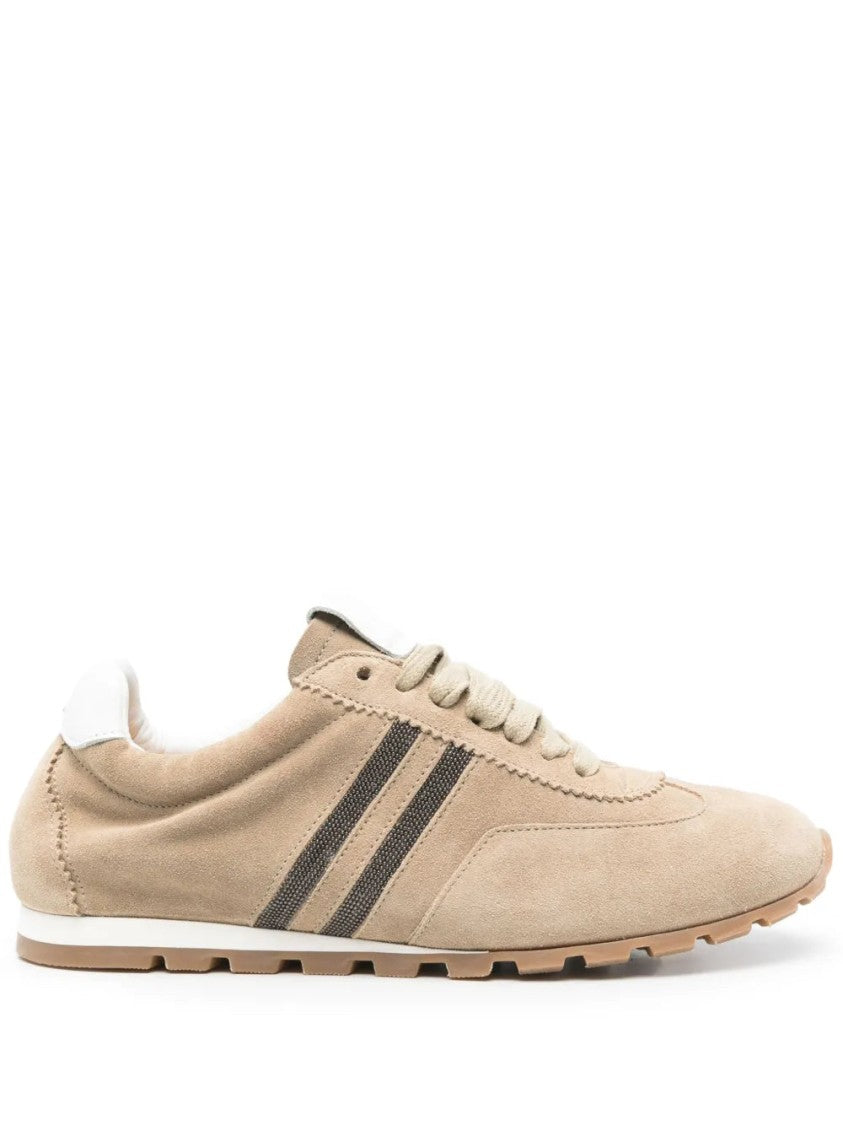 Doucal's Light Beige Suede Sneakers