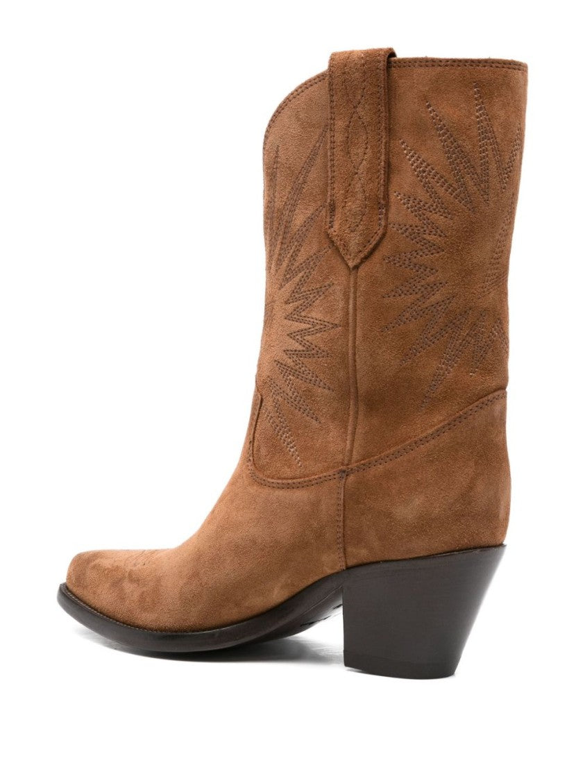 Golden Goose Mid-Calf Brown Calf Suede Boots