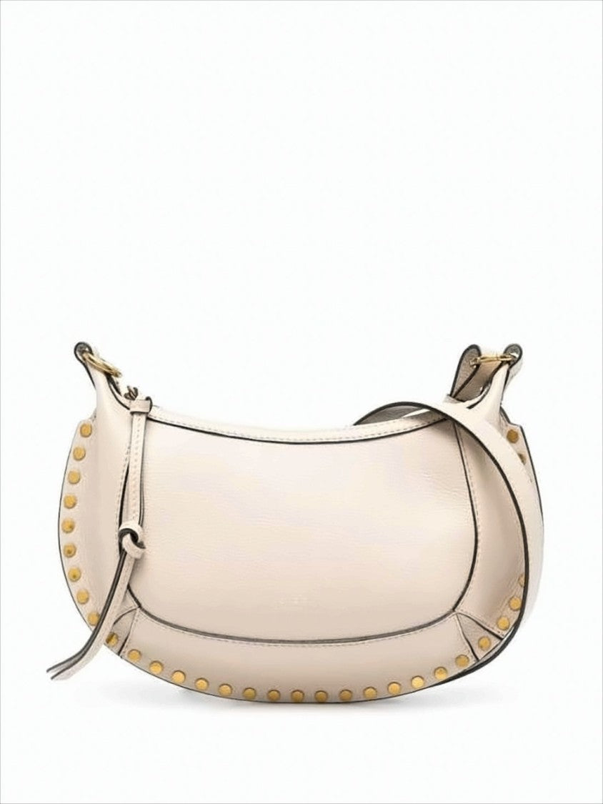 Isabel Marant Crescent-Shaped Leather Crossbody Bag With Gold-Tone Studs
