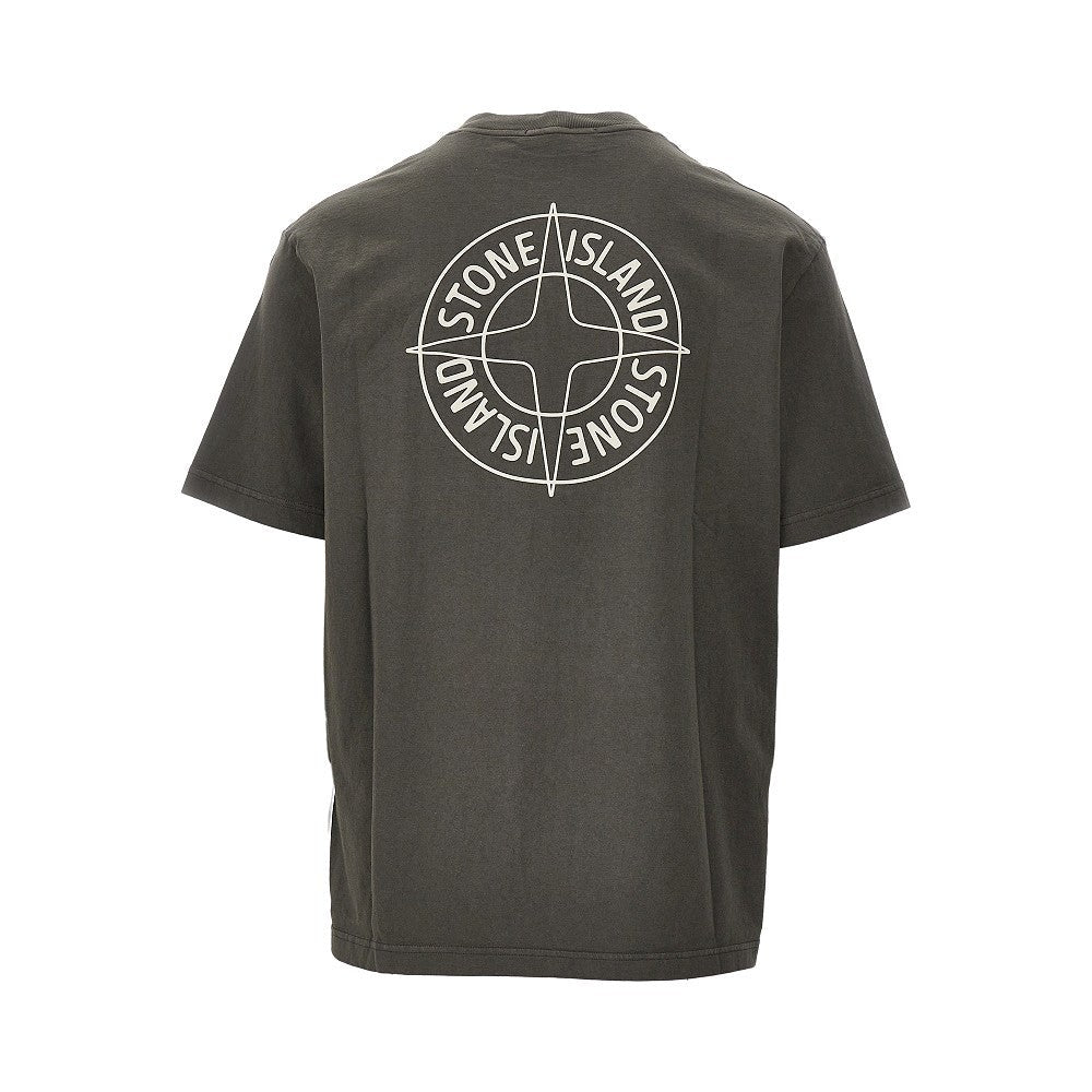 Stone Island Classic Grey T-Shirt And Iconic Emblem