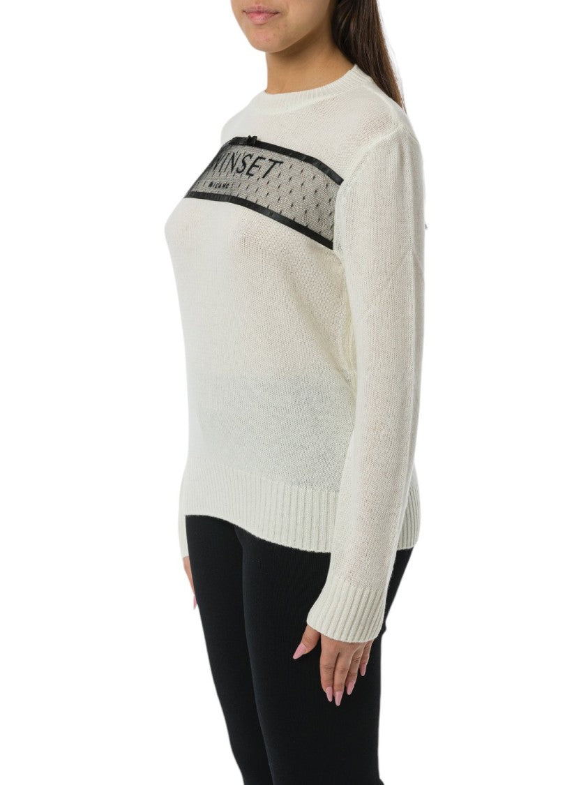Twin-Set Beige Wool And Cashmere Blend Sweater