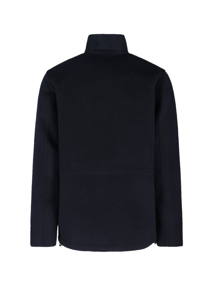 Aspesi Structured Front Zipper Jacket With Stand Collar