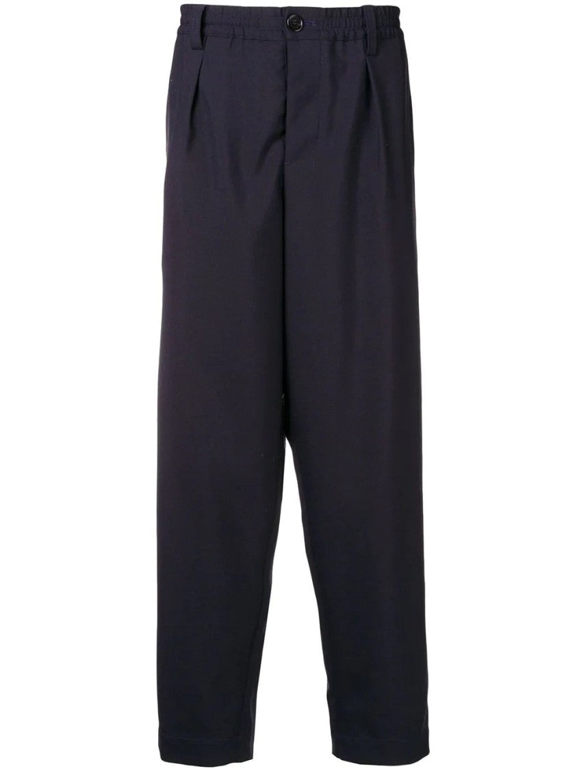 Marni Straight-Leg Trousers With Buttoned Waistband And Subtle Welt Pocket